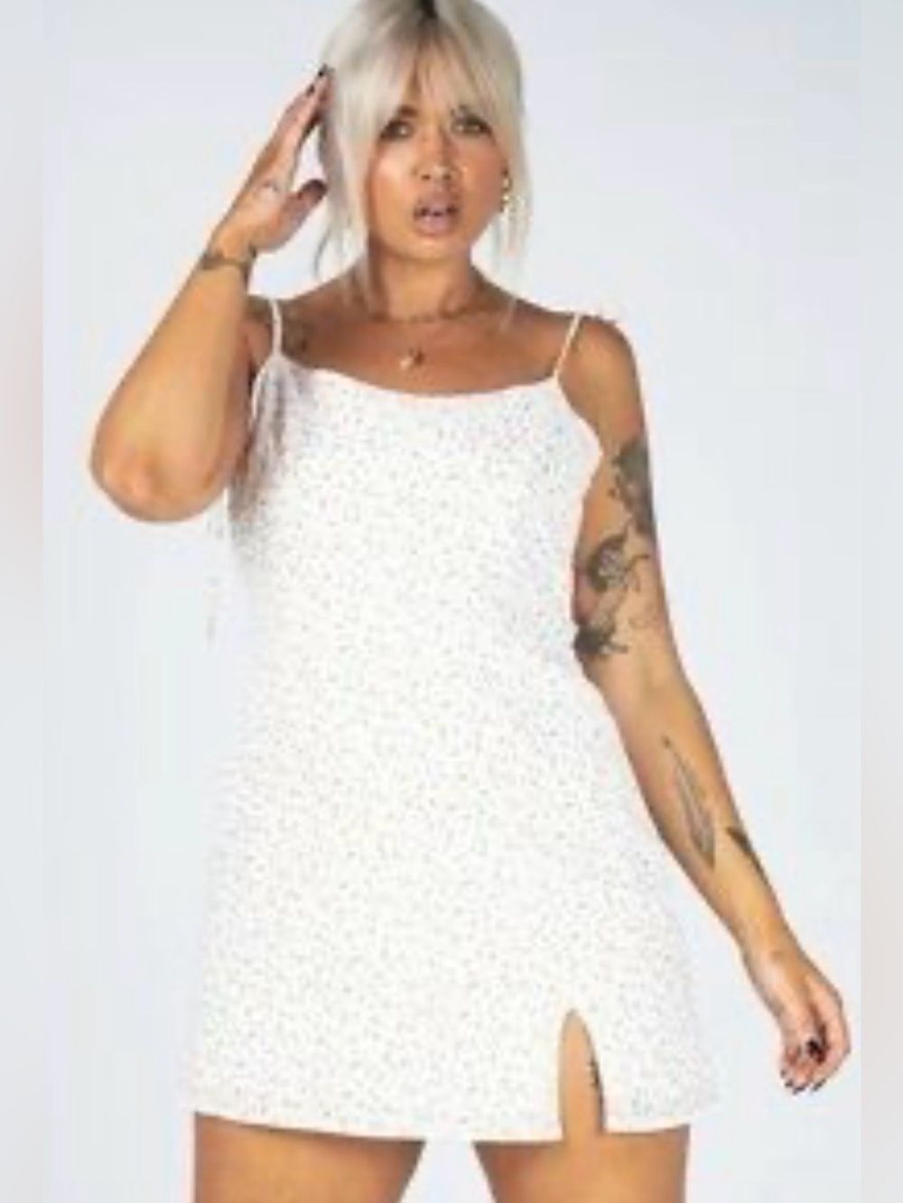 Princess Polly White Floral Tie Strap Mini Dress Womens US 6